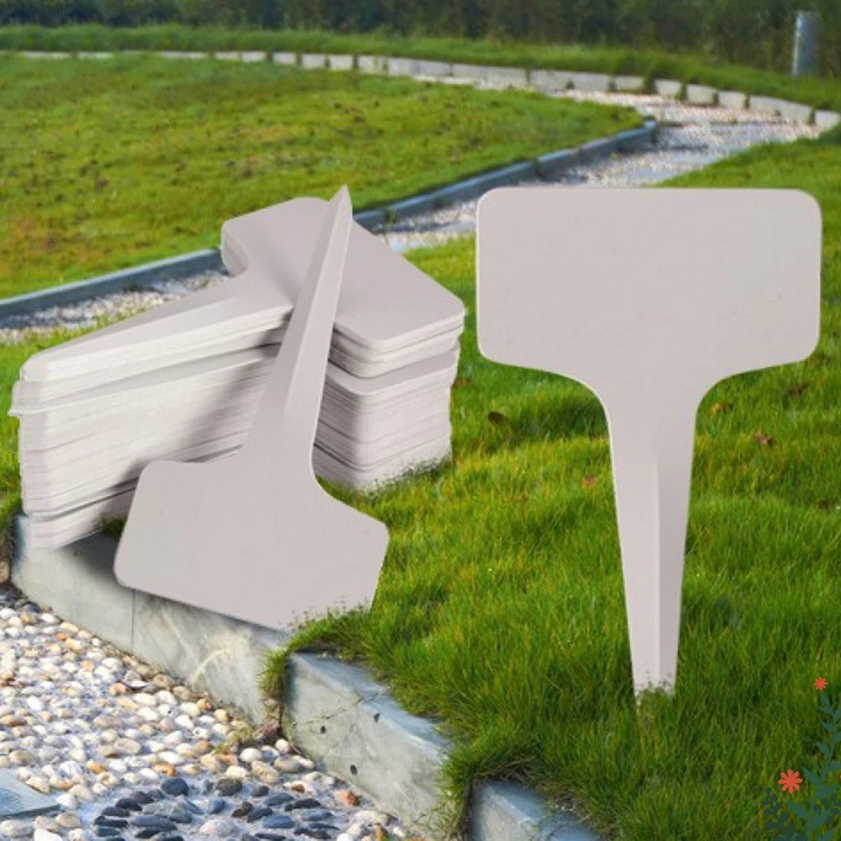 50/100Pcs T-Type Plant Label Markers Waterproof PVC Garden Plants Classification Sorting Sign Tags Plant Nursery Markers Label