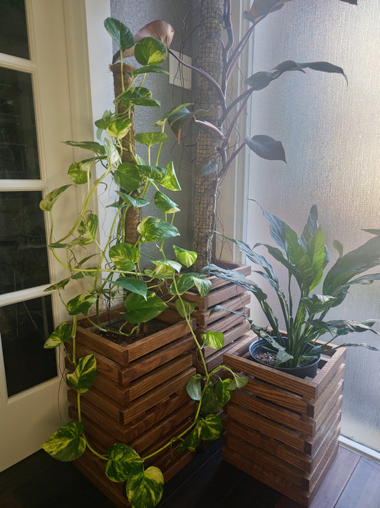 Red Oak handcrafted indoor Wooden Plant Stands