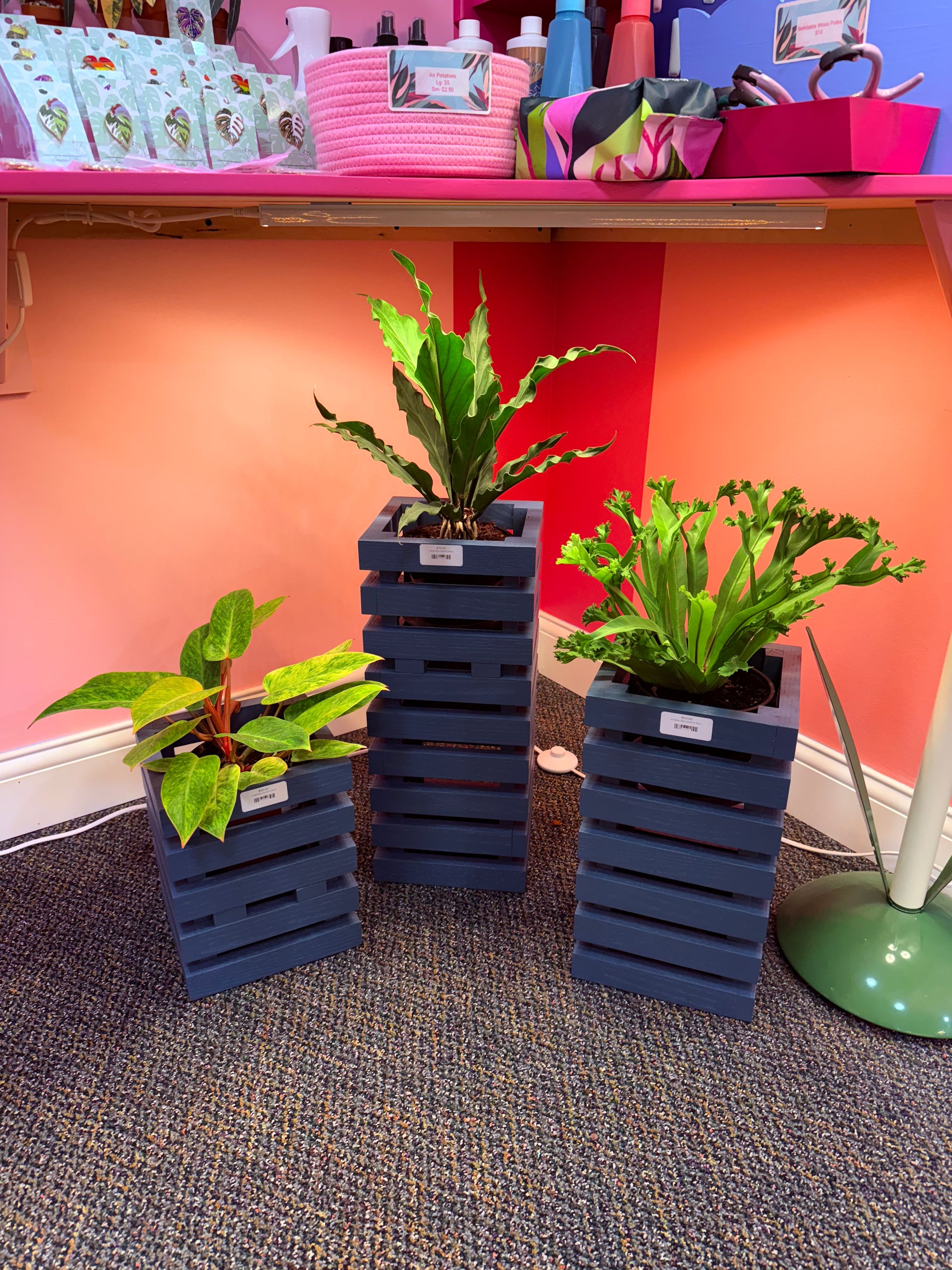 Red Oak handcrafted indoor Wooden Plant Stands